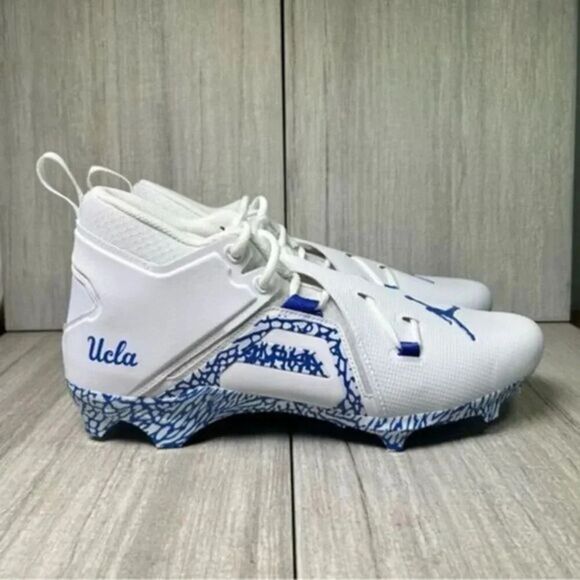 RARE Nike Jordan Alpha Menace Pro 3 UCLA Team Issued Football Cleats Men Size 15 - Picture 1 of 10